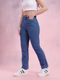 DressBerry Women Straight Fit High-Rise Jeans
