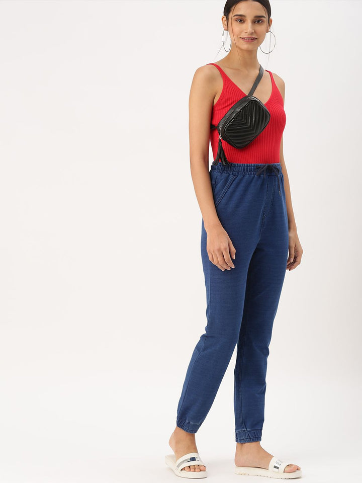 DressBerry Women Blue Solid Joggers