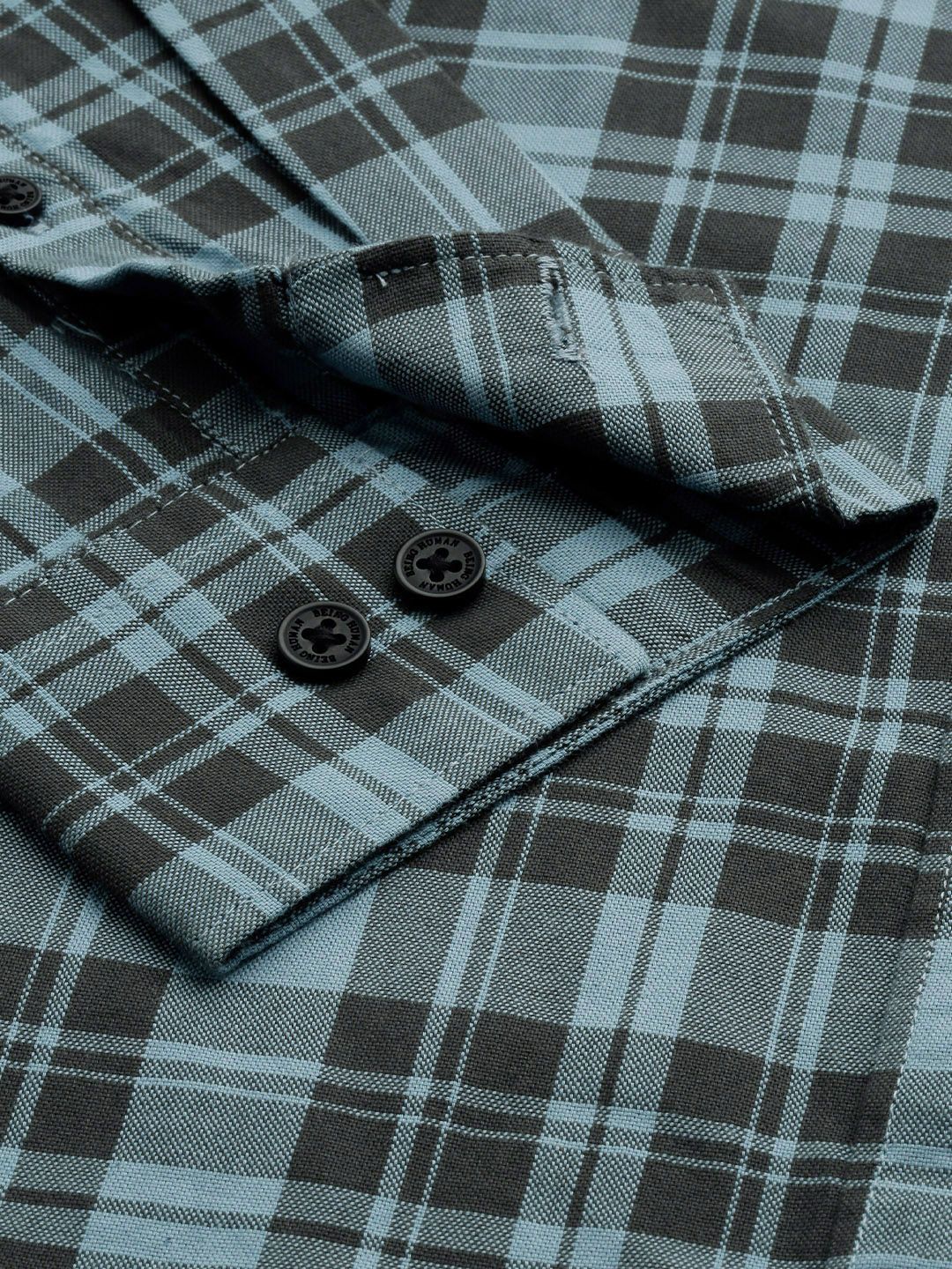 Being Human Slim Fit Checked Pure Cotton Casual Shirt