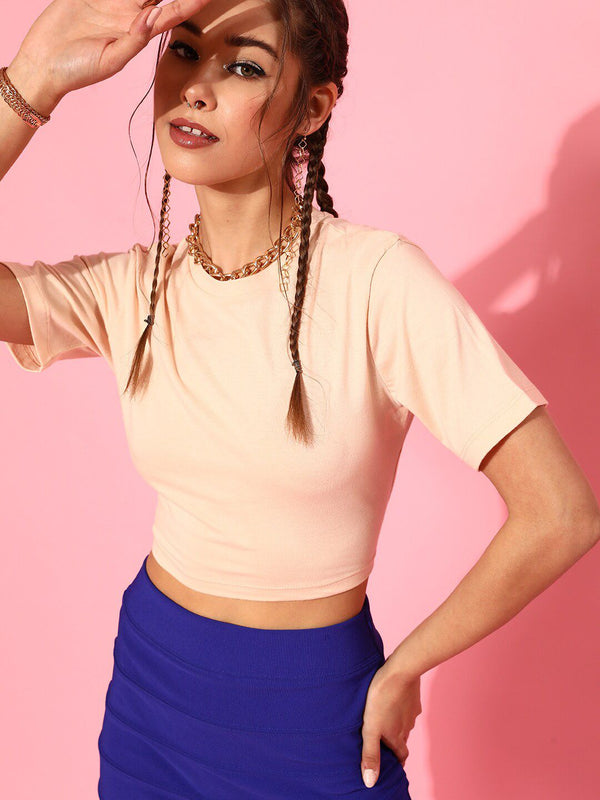 STREET 9 Women Classy Beige Solid Top