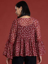 all about you Floral Print Semi-Sheer Top