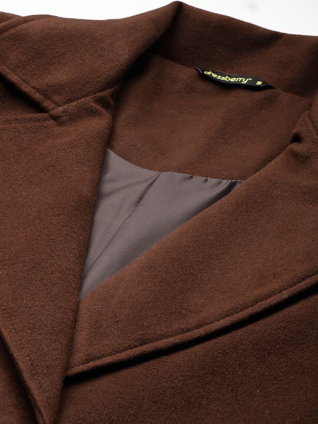 DressBerry Notched Lapel Collar Longline Overcoat