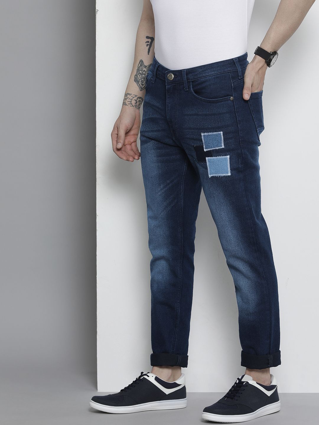 The Indian Garage Co Men Slim Fit Light Fade Jeans