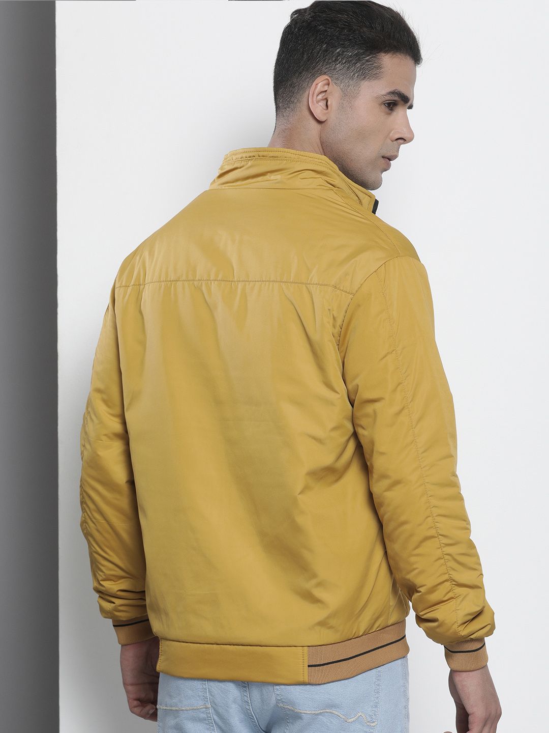 The Indian Garage Co Men Zip-Front Bomber Jacket with Insert Pockets