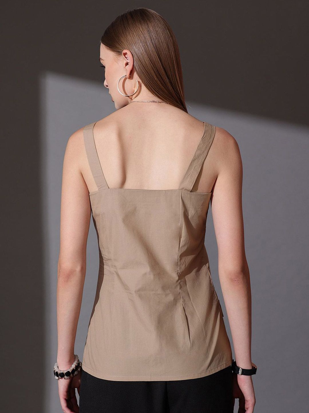 STREET 9 Shoulder Straps Sleeveless Cotton Top