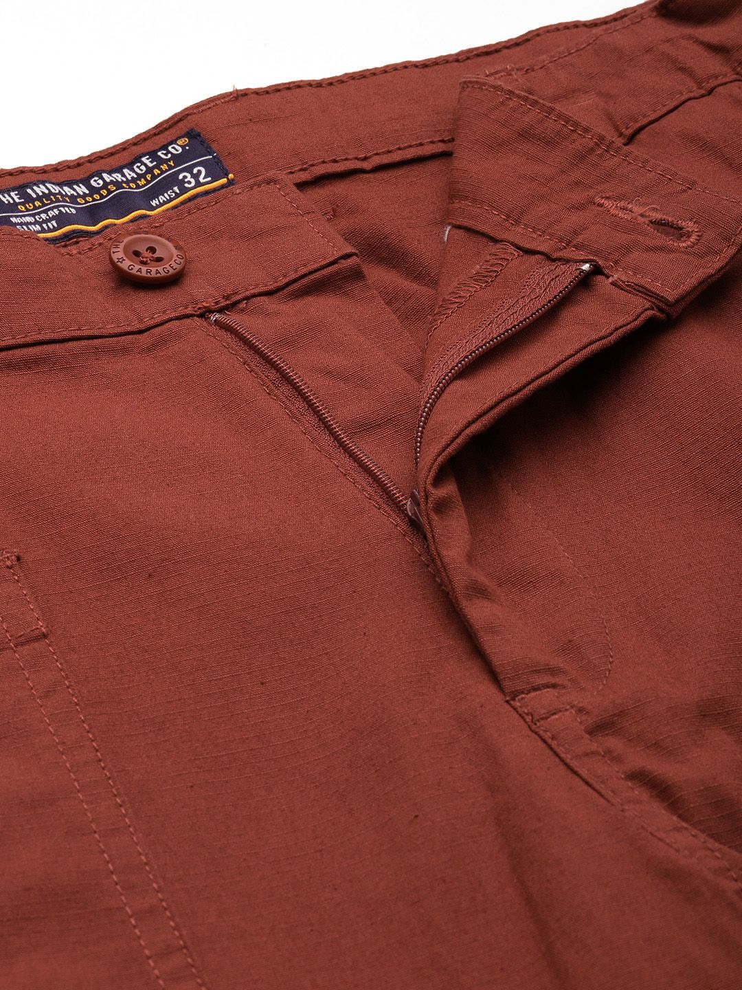 The Indian Garage Co Men Relaxed Fit Pure Cotton Chinos Trousers