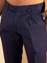 DENNISON Men Smart Tapered Fit Easy Wash Pleated Trousers