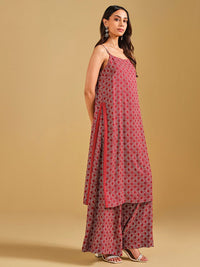 Global Desi Geometric Printed Straight Kurta With Palazzo