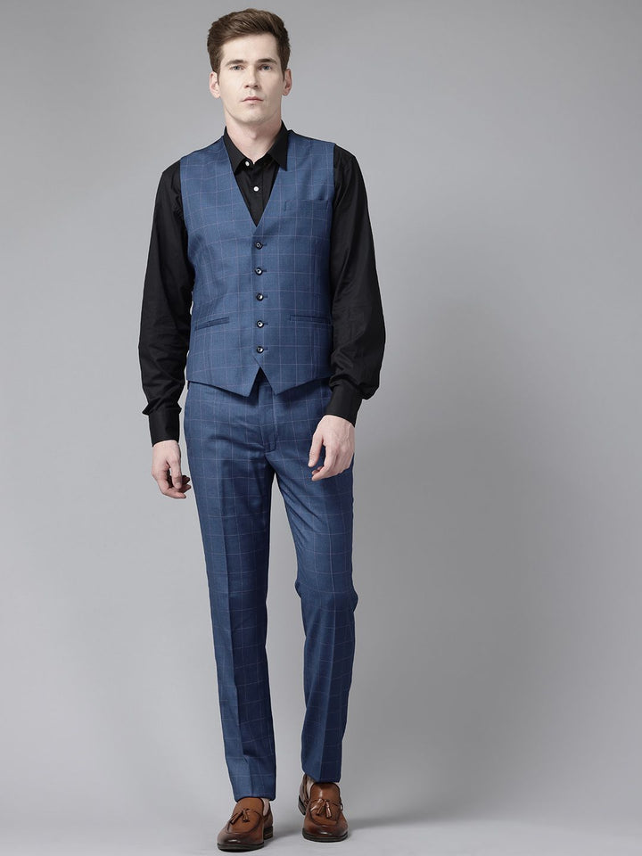 Park Avenue Super Slim Fit Checked Blazer & Trousers