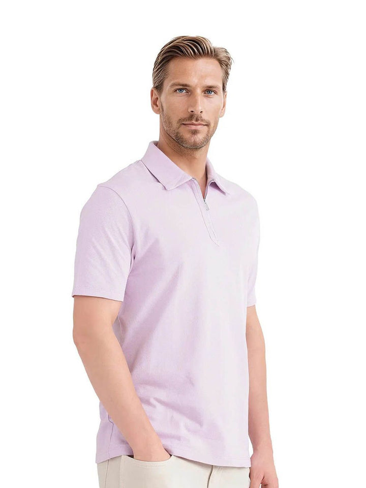 RARE RABBIT Men Solid Polo Collar Cotton T-shirt