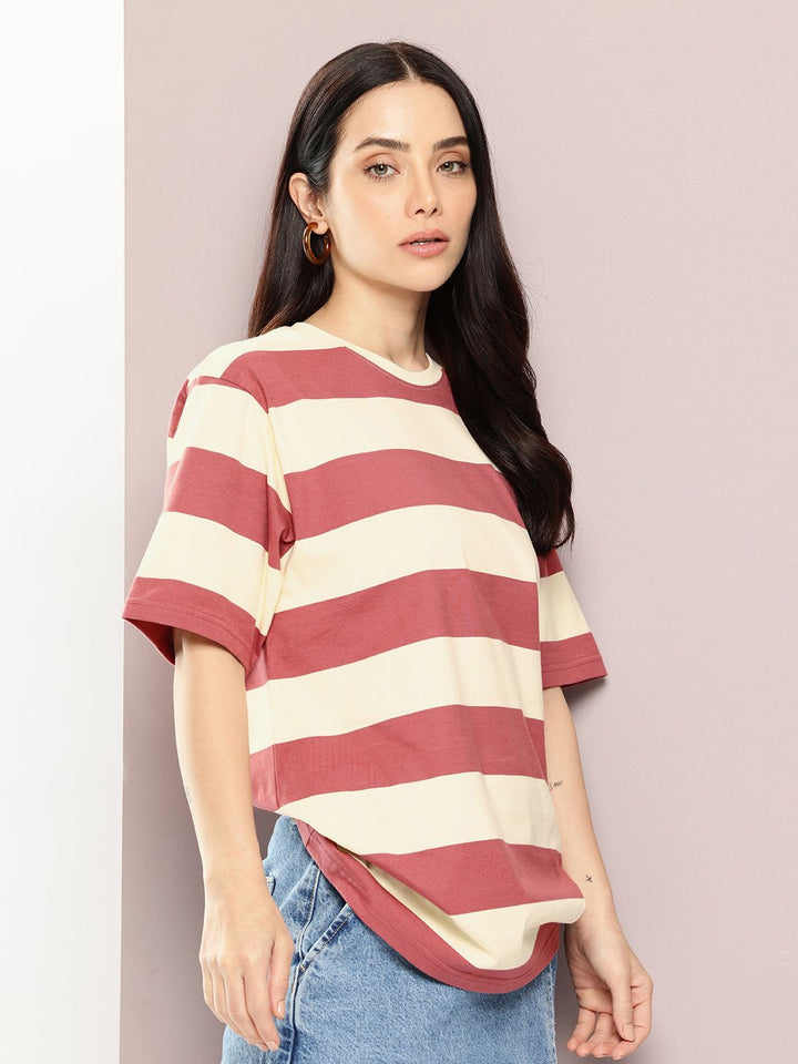 Dillinger Womens Short Sleeve Oversized Yarn Dyed Tshirt