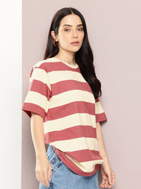 Dillinger Womens Short Sleeve Oversized Yarn Dyed Tshirt