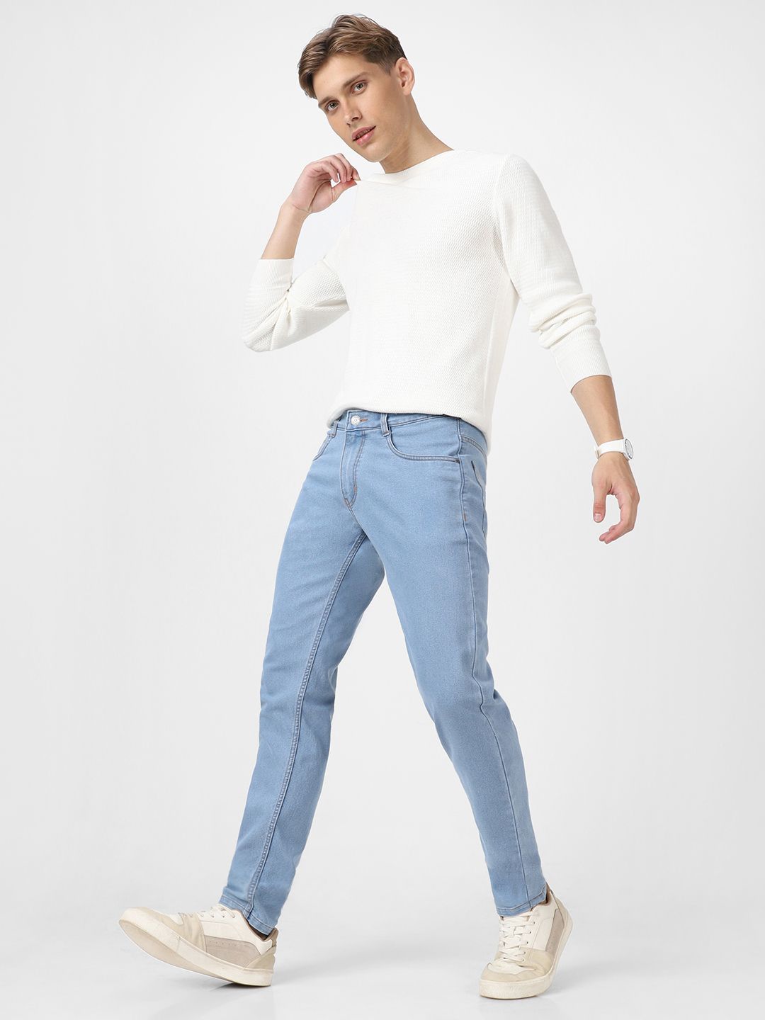 Urbano Fashion Men Blue Slim Fit Mid-Rise Clean Look Stretchable Jeans