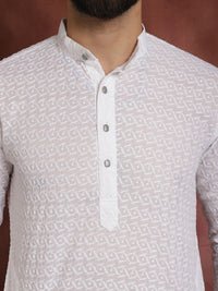 Anug oleh SOJANYA Men White Chikankari Kurta
