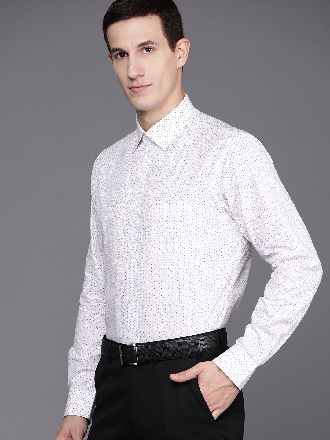 Raymond Pure Cotton Slim Fit Printed Formal Shirt