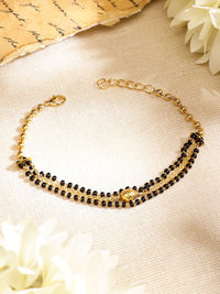 Rubans 18K Gelang Mangalsutra Rantai Black & Golden Chain Mangalsutra