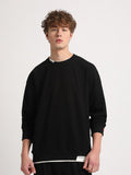 THE BEAR HOUSE Round Neck Relaxed Fit Drop Shoulder Sleeves Sweatshirt