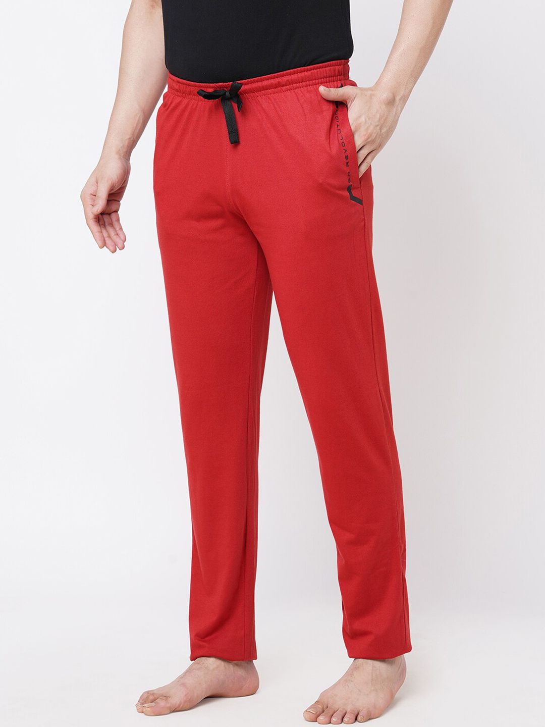 Sweet Dreams Men Orange Coloured Solid Lounge Pants