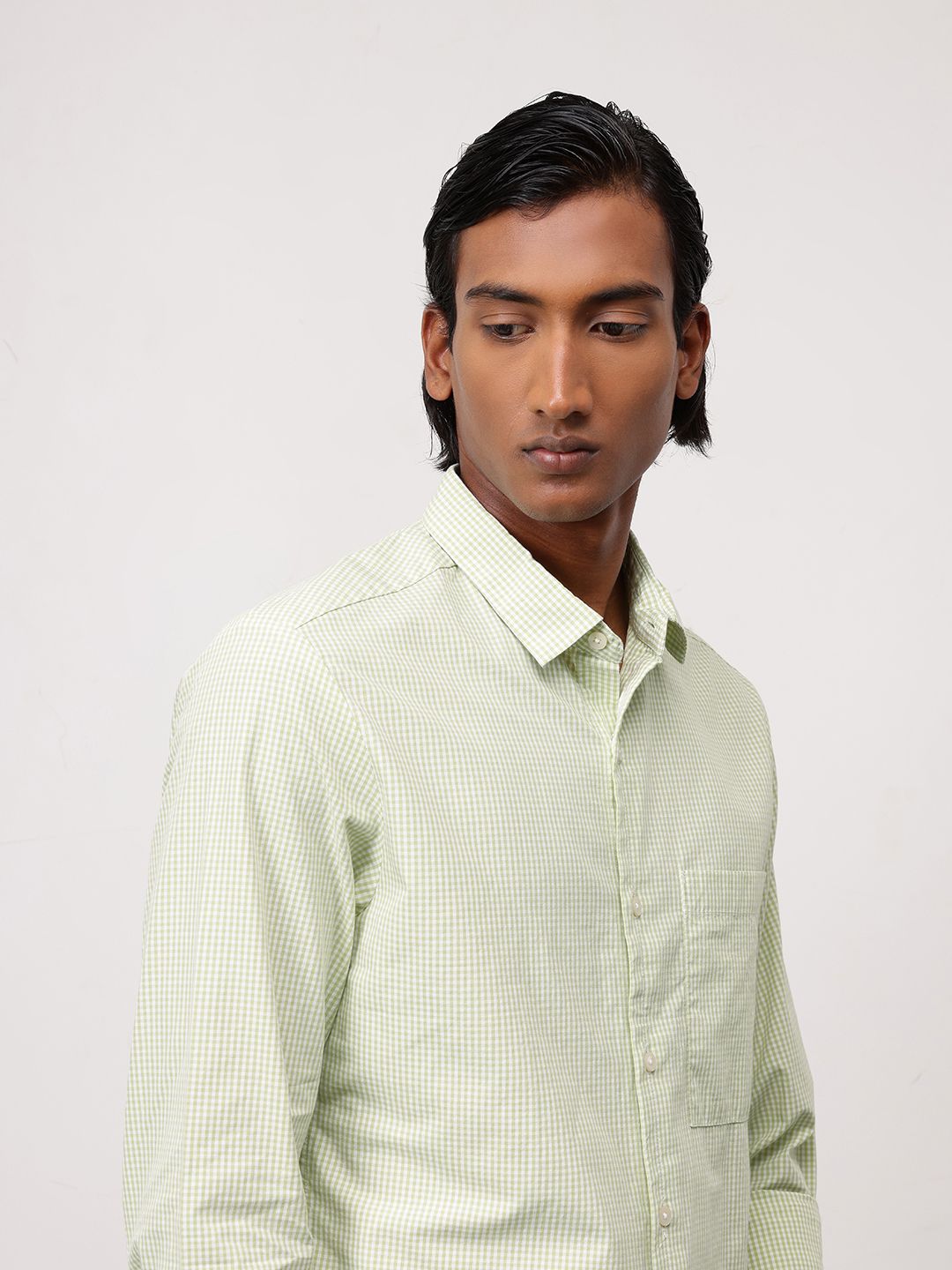 ether Classic Fit Gingham Checks Pure Cotton Shirt