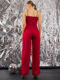 STREET 9 Self Design Feather Basic Jumpsuit