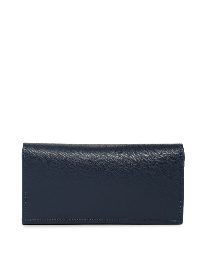 Lino Perros Women Blue Solid Three Fold Wallet