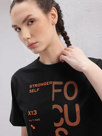HRX by Hrithik Roshan Women Typography Printed Training T-shirt