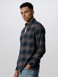 THE BEAR HOUSE Slim Fit Tartan Checks Pure Cotton Casual Shirt