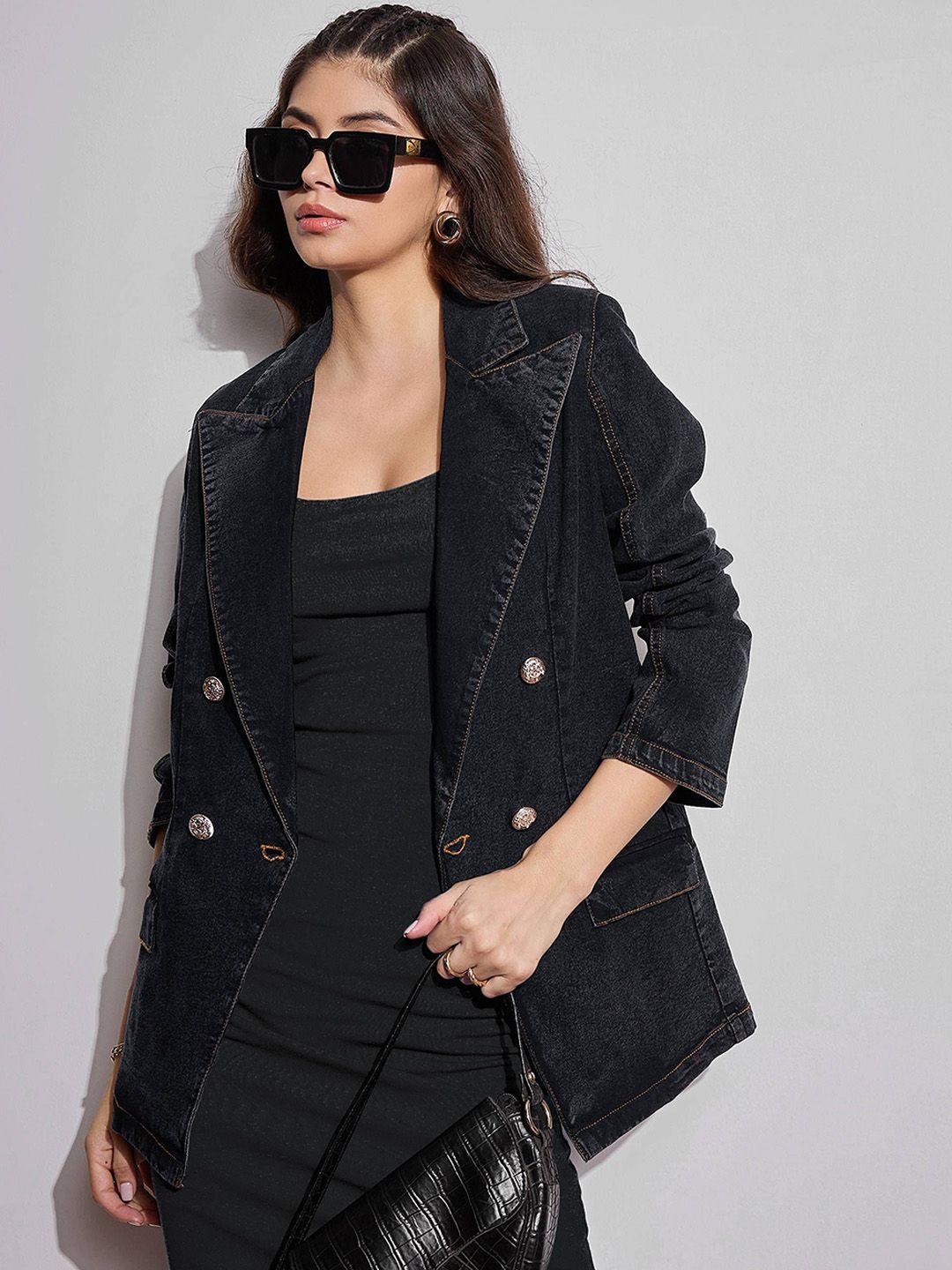 SASSAFRAS Comfort-Fit Double-Breasted Blazer