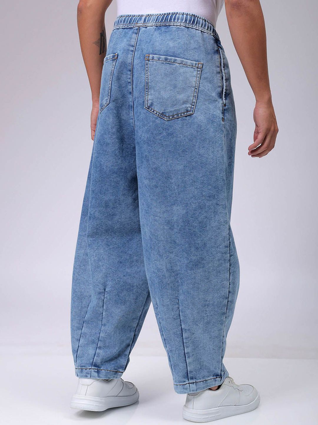 The Indian Garage Co Men Loose Baggy Fit Drop Crotch Harem Jeans