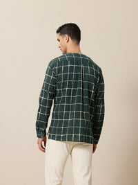 Mr Bowerbird Pure Cotton Bagru Hand Block  Windowpane Checked Liberal Fit Casual Shirt