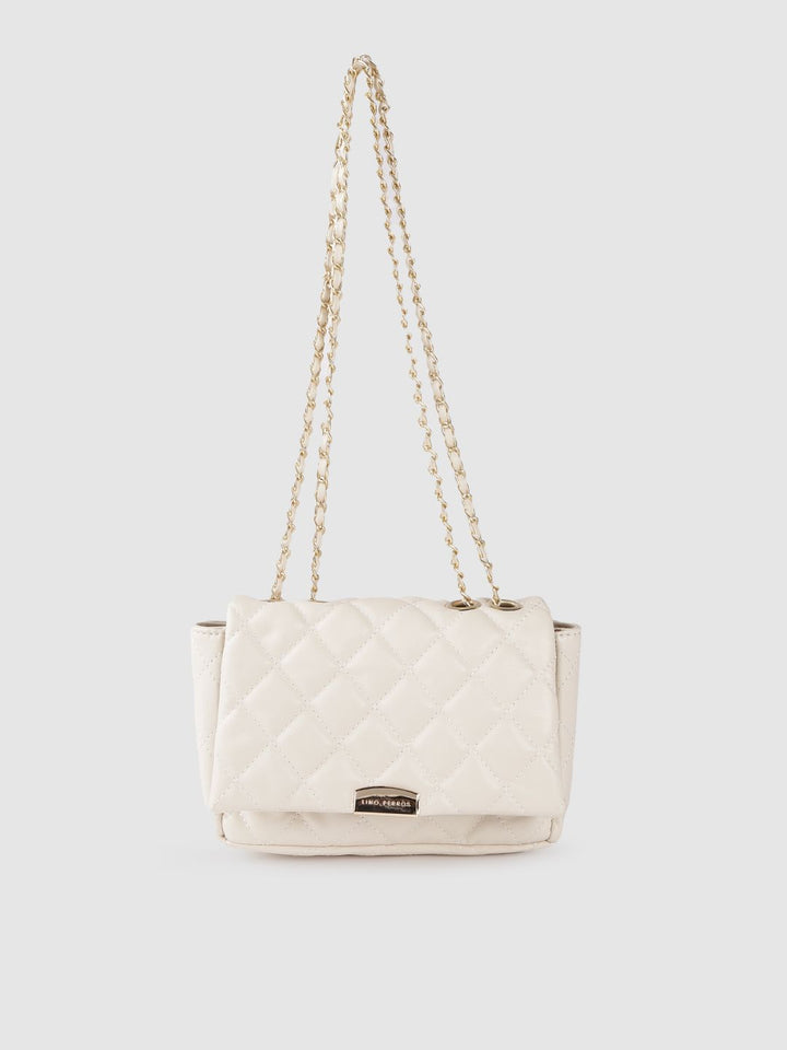 Lino Perros Off White Quilted Shoulder Bag