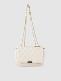 Lino Perros Off White Quilted Shoulder Bag