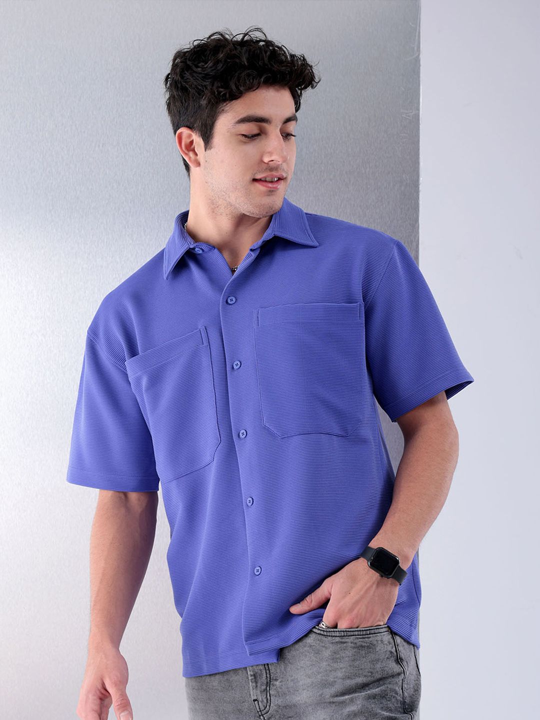 The Indian Garage Co Spread Collar Boxy Casual Shirt