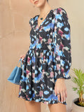 DressBerry Faded Dreams Dobby Weave Smocked A-Line Dress
