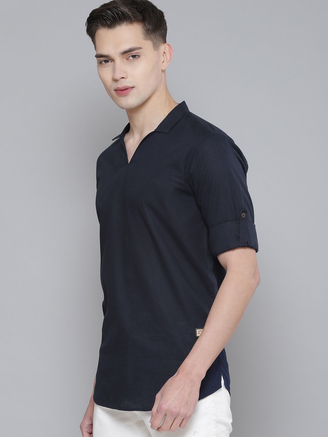 Dennison Men Navy Blue Comfort Fit kurta