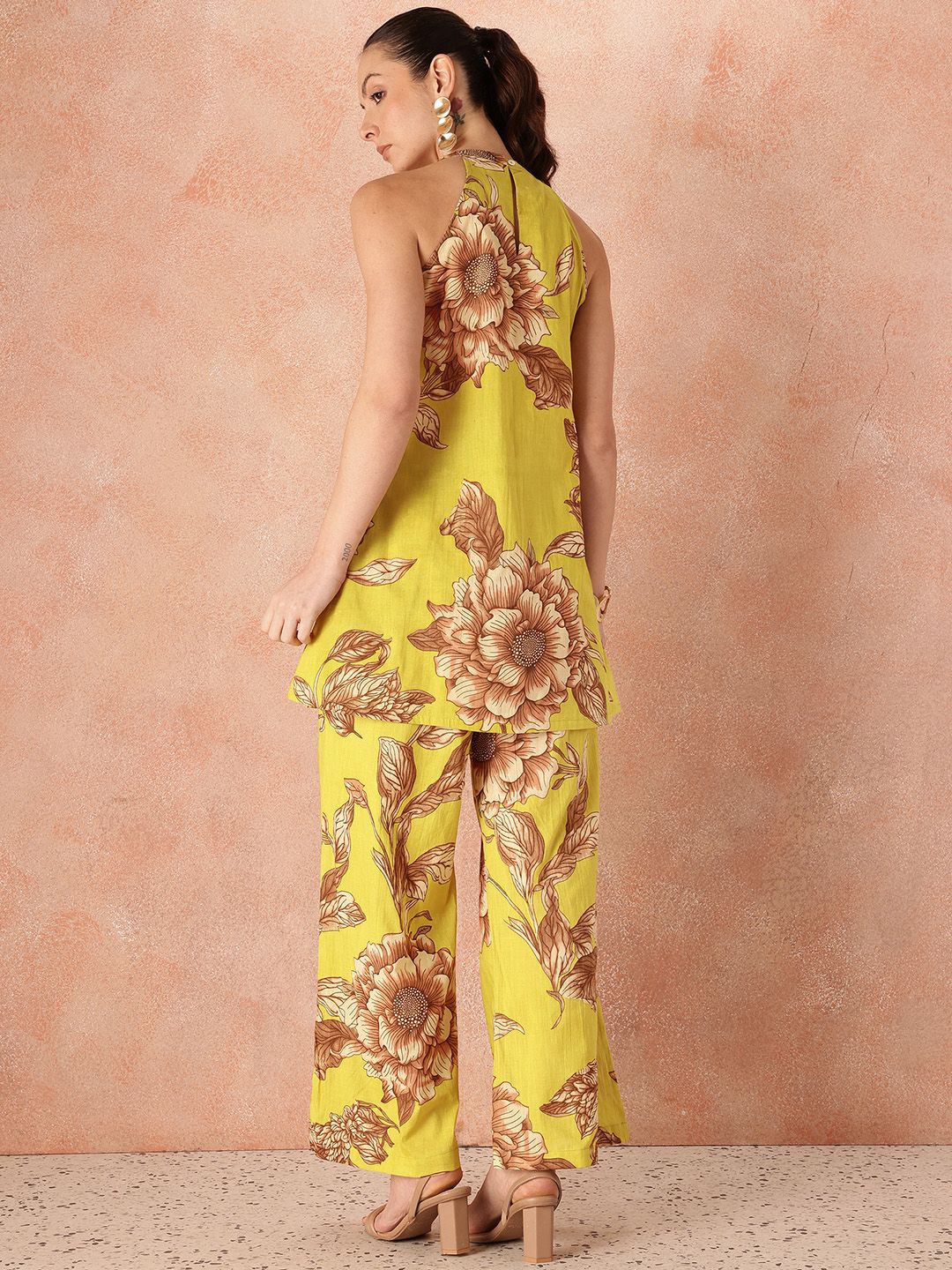 all about you Pure Cotton Floral Print Tunic with Palazzos