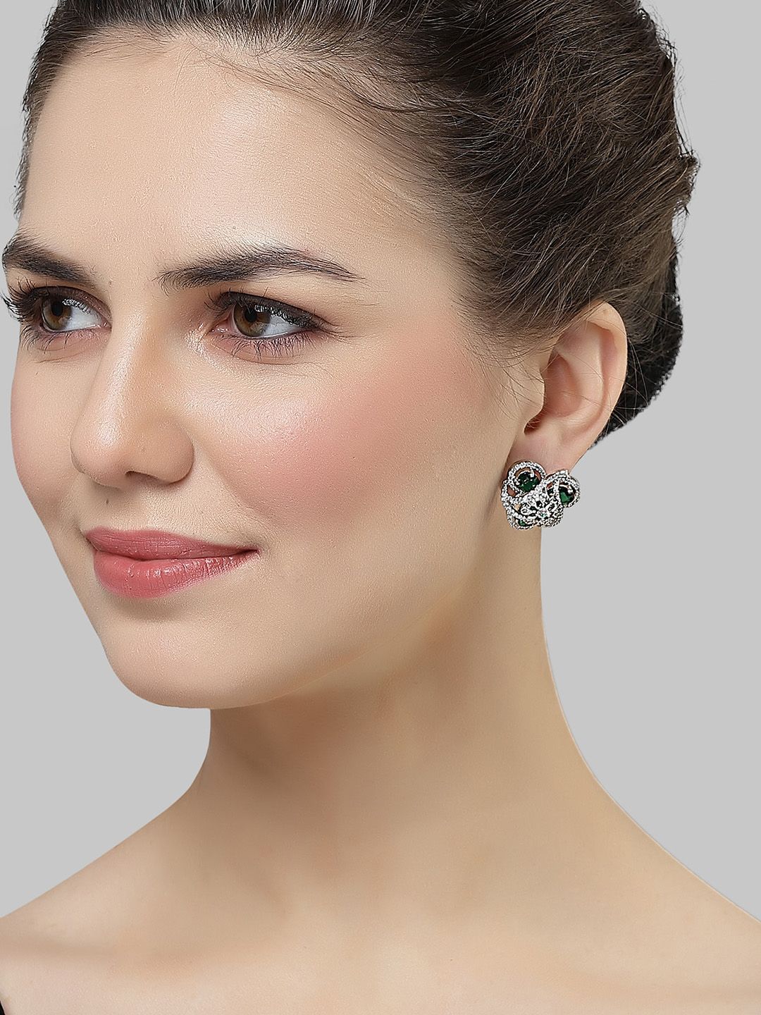 KARATCART Silver Plated Studs Earrings