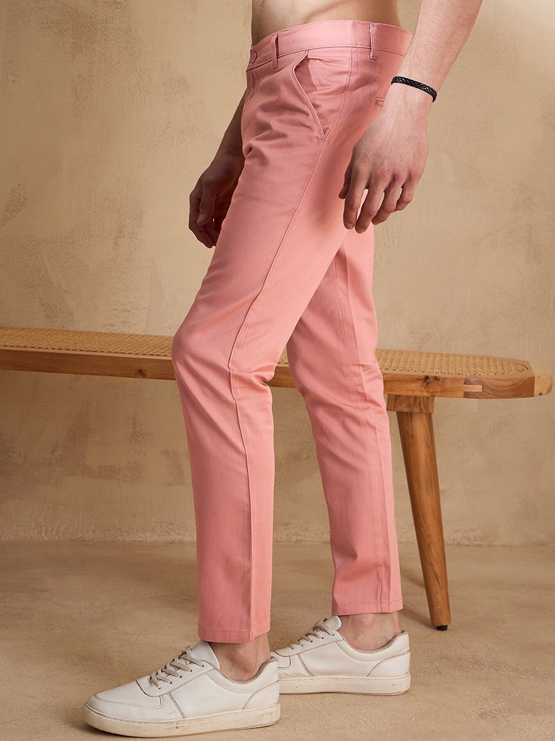 DENNISON Men Textured Relaxed Straight Fit Chinos