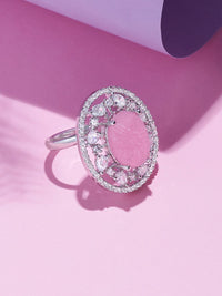 Cincin Jari Boleh Laras Mutiara Zaveri Bersalut Perak CZ