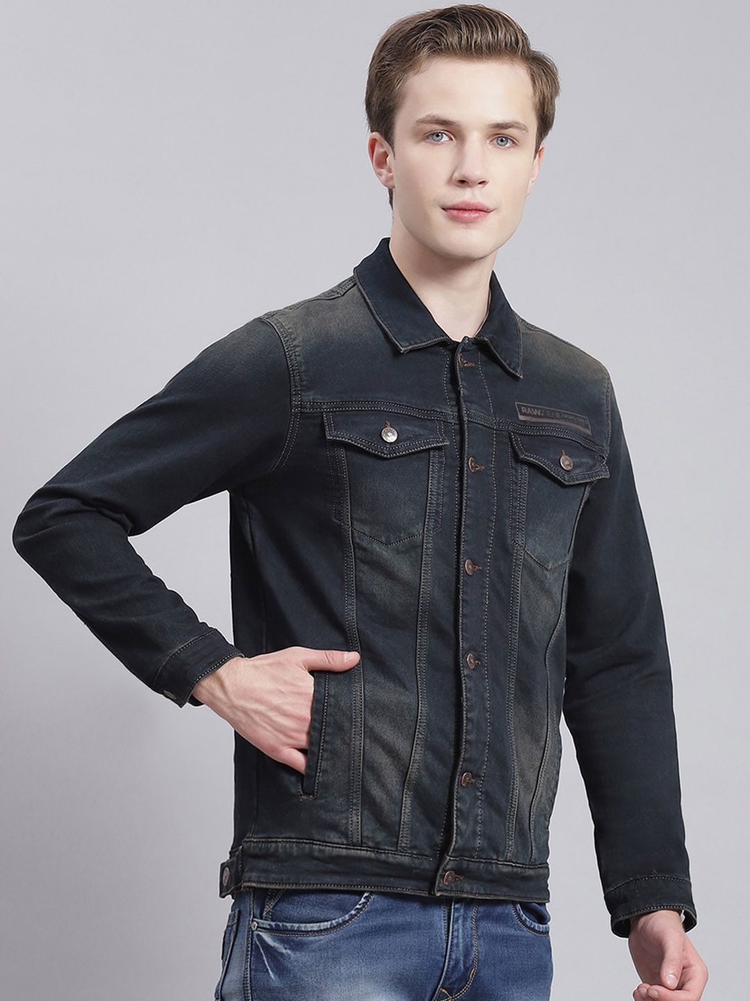 Monte Carlo Spread Collar Lightweight Denim Jacket