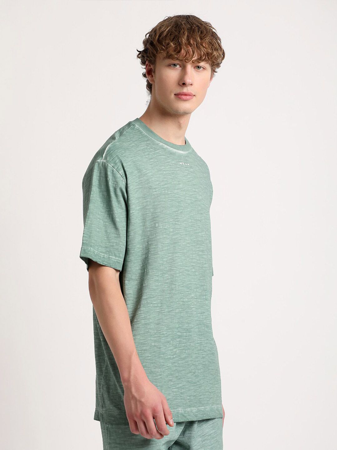 THE BEAR HOUSE Round Neck Drop-Shoulder Pure Cotton T-shirt