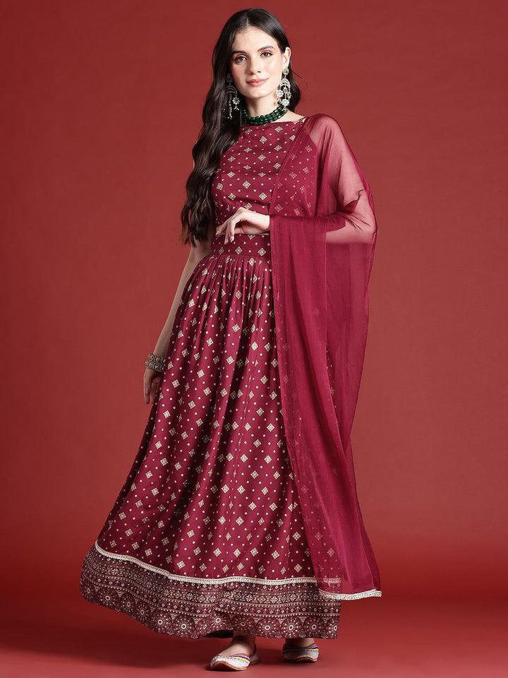 Anouk Printed Ready to Wear Lehenga & Blouse With Dupatta