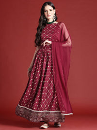 Anouk Printed Ready to Wear Lehenga & Blouse With Dupatta