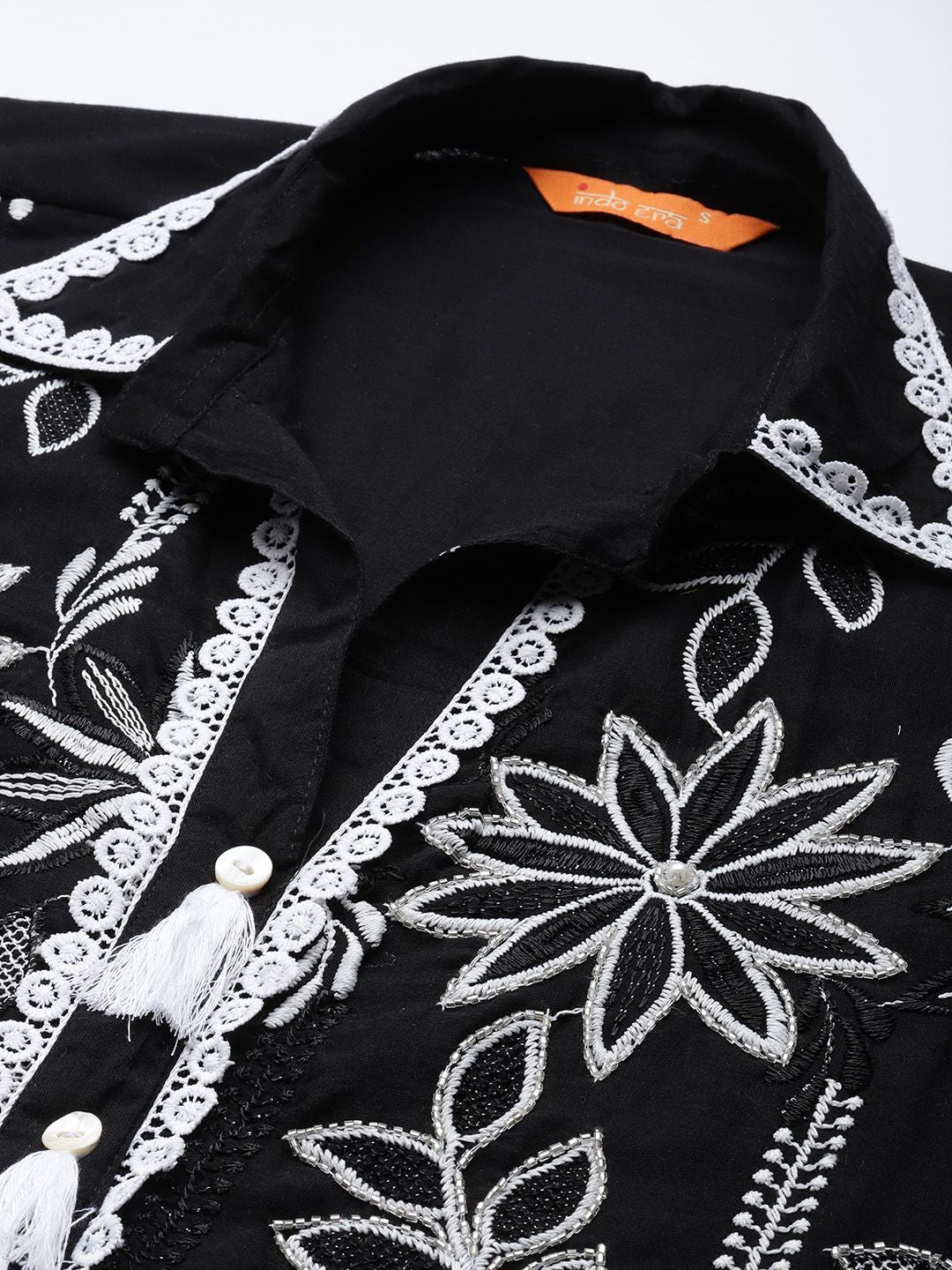 Indo Era Floral Embroidered Pure Cotton Co-Ords