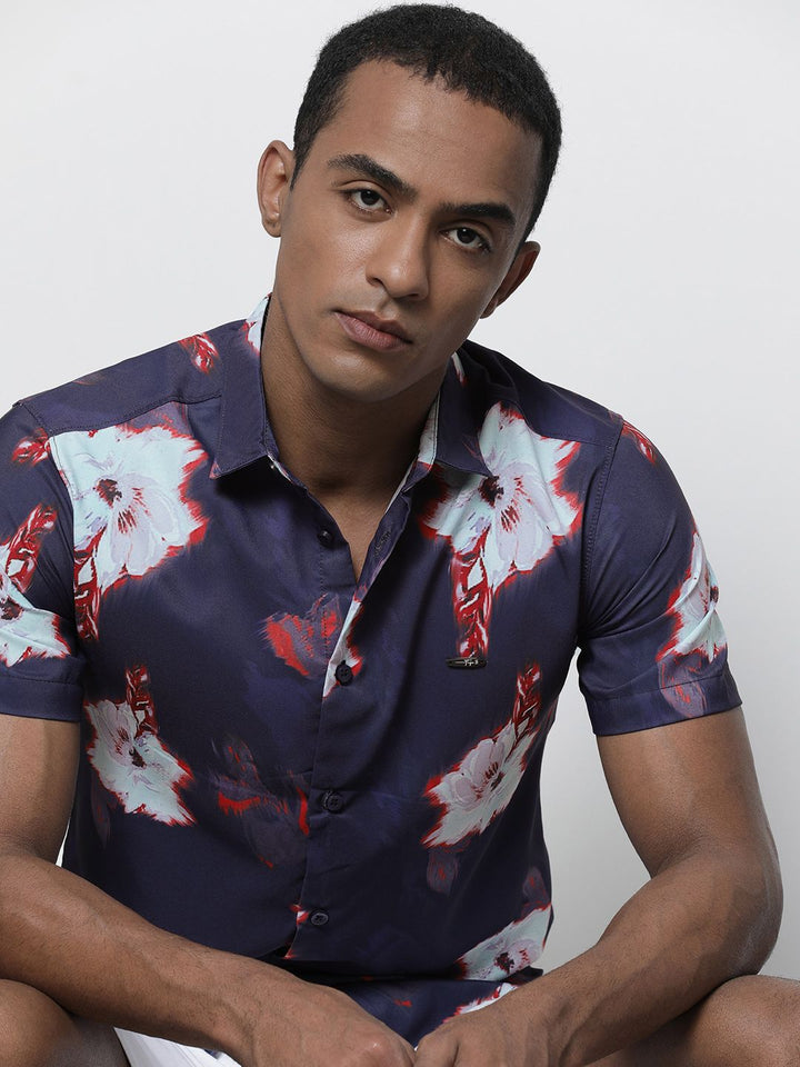The Indian Garage Co Men Slim Fit Abstract Printed Resortwear Shirt