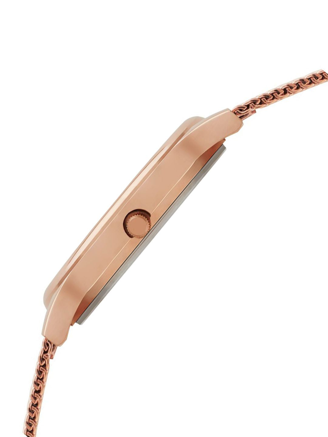 TEAL BY CHUMBAK Women White Brass Embellished Dial & Rose Gold-Plated Analogue Watch