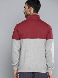 HRX by Hrithik Roshan Men Grey & Maroon Colourblocked Training Sweatshirt