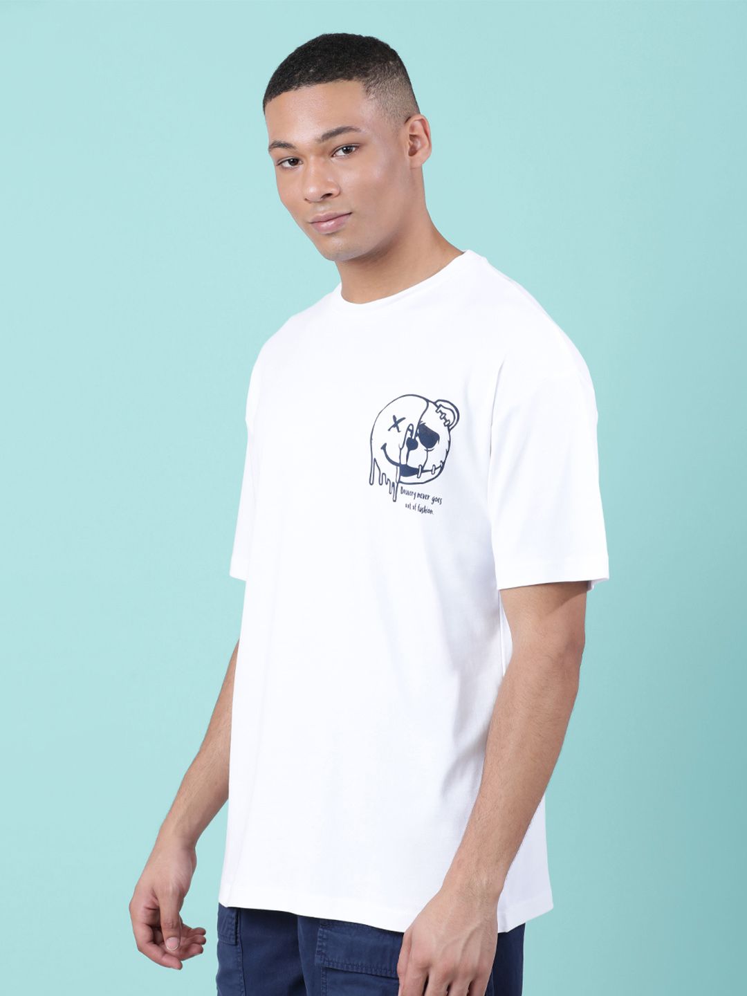 Bene Kleed Men Pure Cotton Graphic Oversized T-Shirt