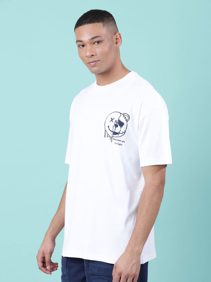Bene Kleed Men Pure Cotton Graphic Oversized T-Shirt