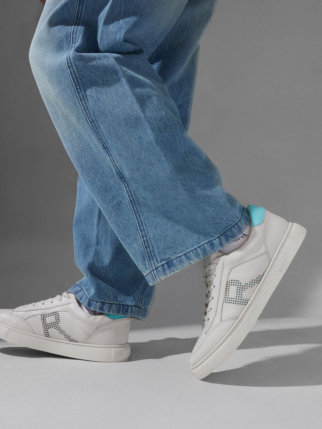 RARE RABBIT Men Colourblocked Leather Sneakers
